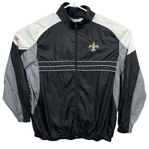 New Orleans Saints NFL Team Apparel Full Zip Windbreaker Jacket Mens Size 2XL